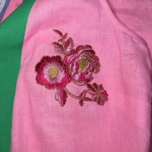 SAIL to Sable Linen Hot Pink green  Tunic dress Custom size small - Picture 9 of 13